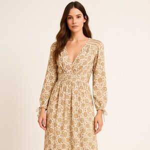 ✨ Cleobella Floral Gold-Thread Maxi Dress (Size S)